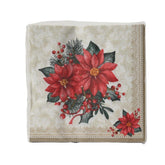 Kitchen Goods Paper Napkin with Poinsettia Print